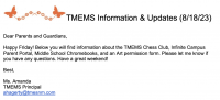TMEMS Information & Updates (8/18/23)
