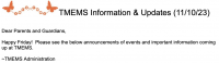 TMEMS Information & Updates (11/10/23)